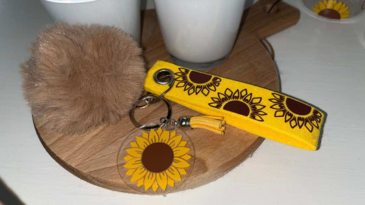 Sleutelhanger setje zonnebloem