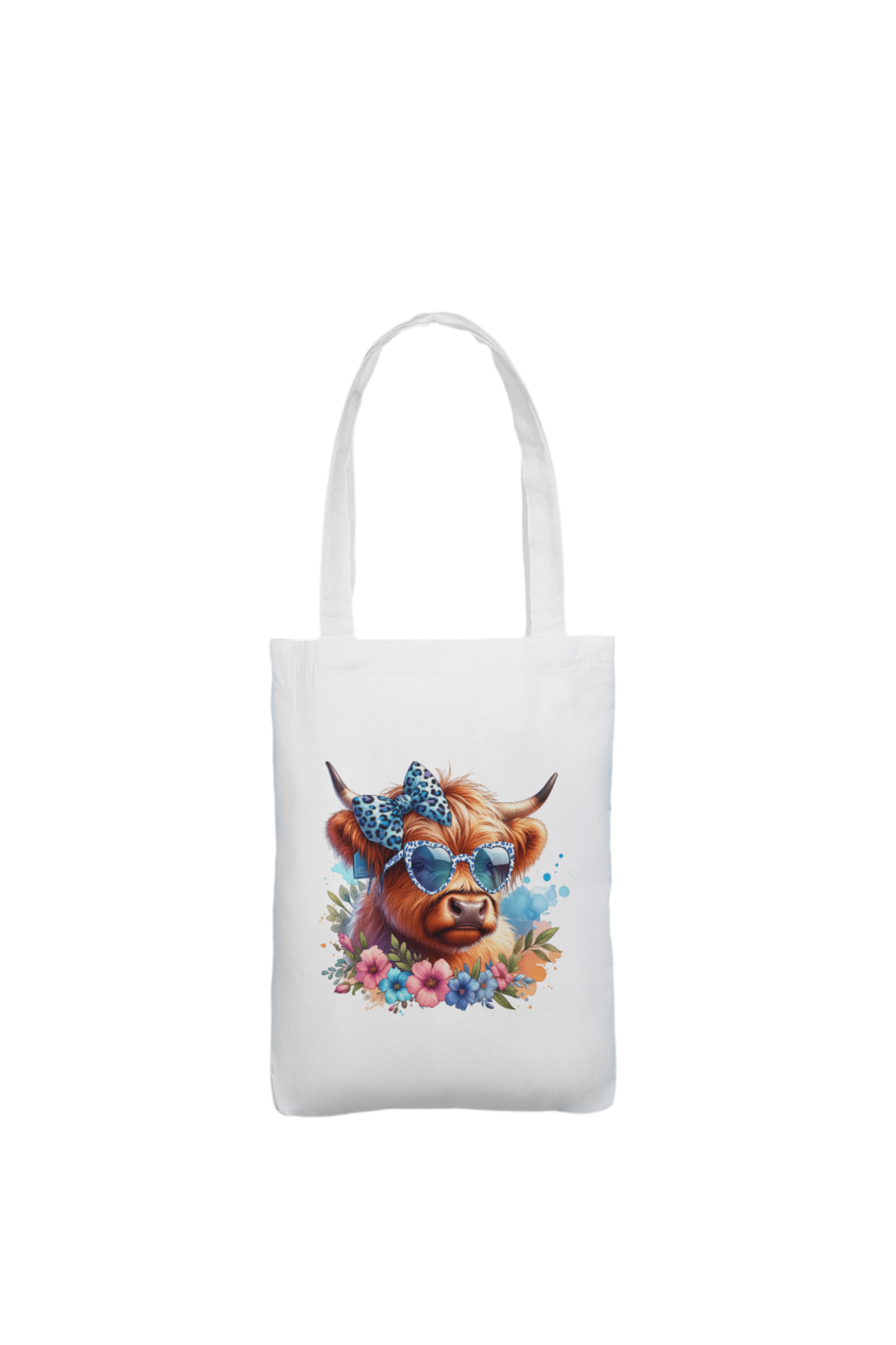 Canvas tas highland cow