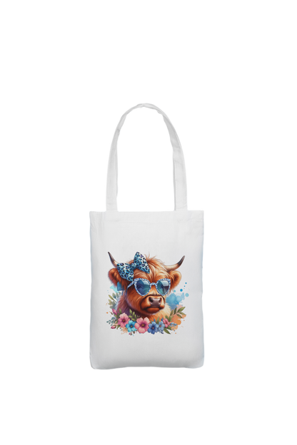 Canvas tas highland cow