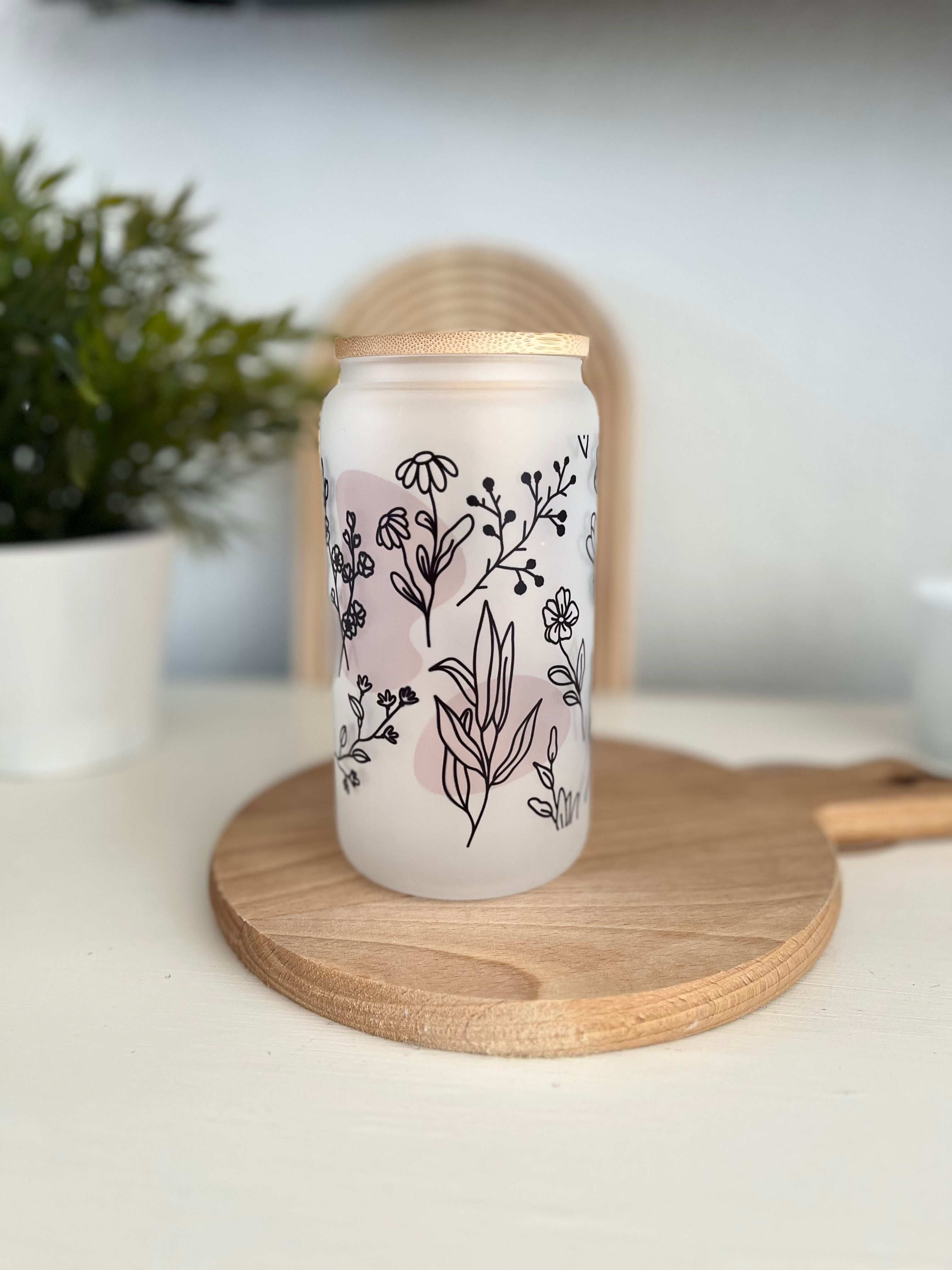 Frosted glass flower - Drinkfles - Loving EasyLife