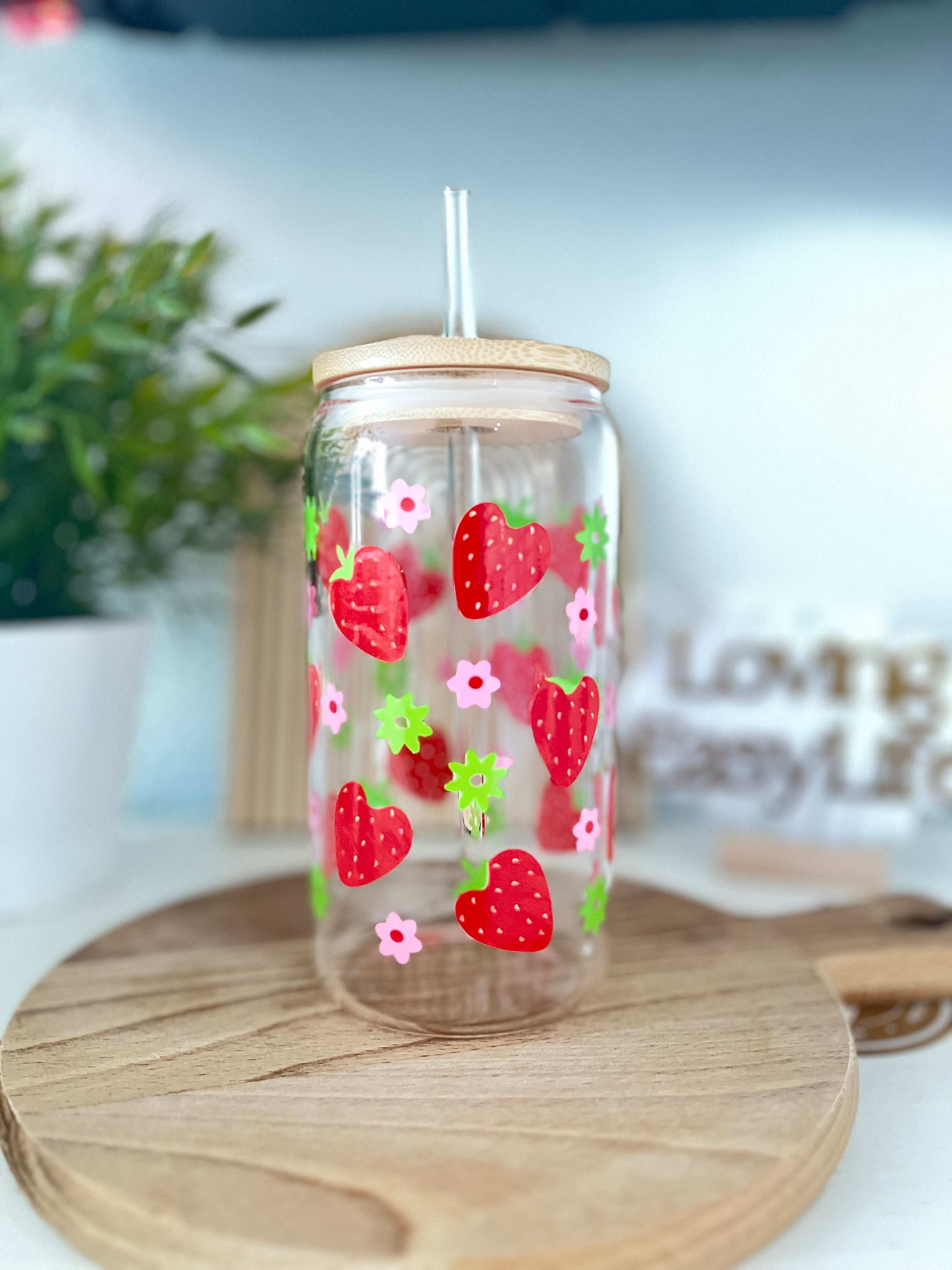 Glas strawberry - Drinkfles - Loving EasyLife