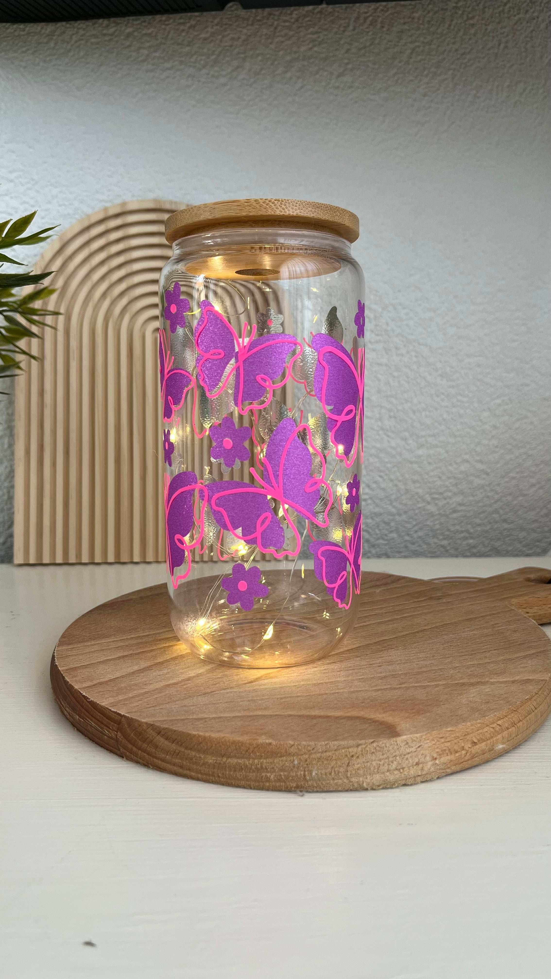 Glas vlinder - Drinkfles - Loving EasyLife