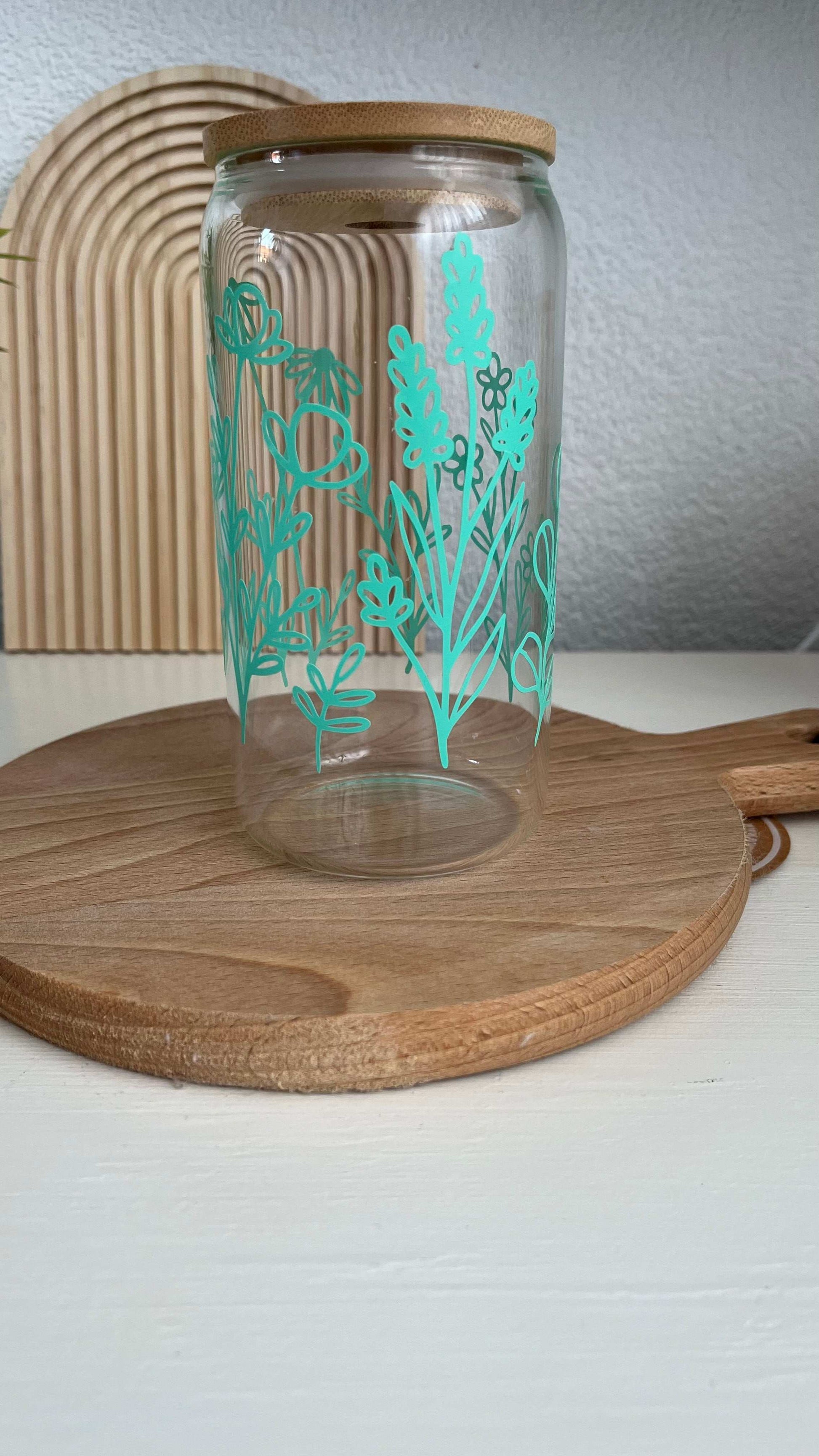 Glas 'teal flower'