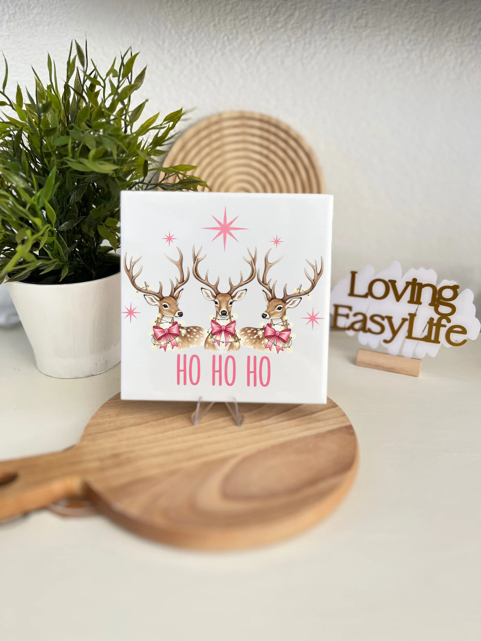Tegeltjes Ho Ho Ho deer Home Decor Loving EasyLife