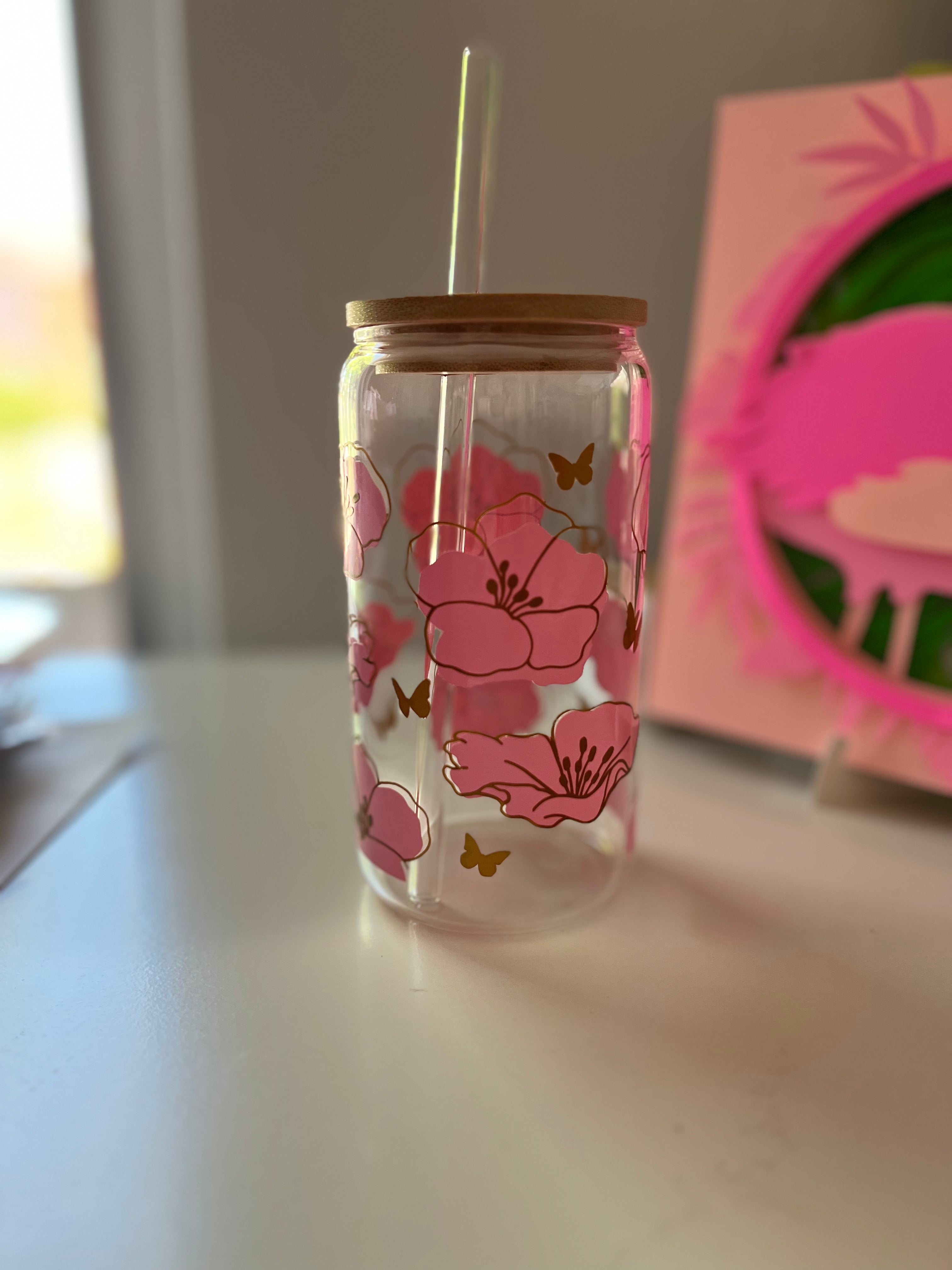 Glas orchid - Drinkfles - Loving EasyLife