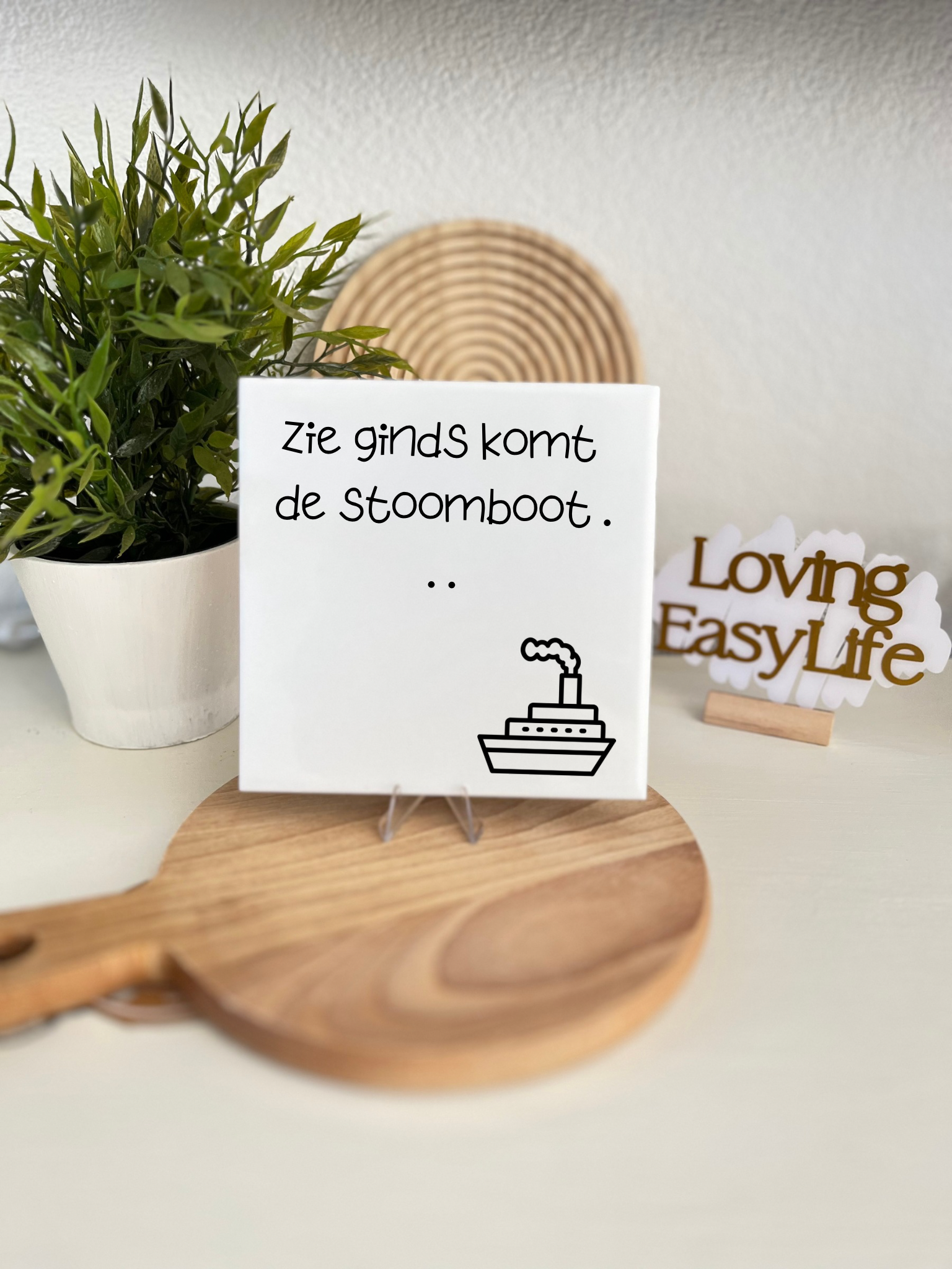 Tegeltjes Sinterklaas Zie ginds komt de stoomboot Home Decor Loving EasyLife